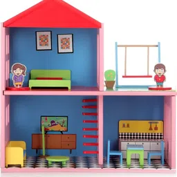 chanak Wooden Doll for Kids, Role Playing Doll House Set for Girls with 4 Rooms-picture-30
