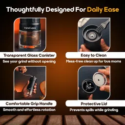instacuppa Manual Coffee Bean Grinder with 40 Adjustable Settings, Fresh Grind for Espresso Coffee Maker image 2