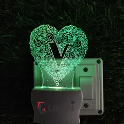 ukani ALPHABET V Acrylic 3D Illusion RGB 7 Colour Changing LED Plug and Play Night Lamp image 3