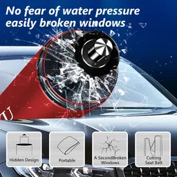 palay Car Emergency Window Breaker with LED, Seat Belt Cutter and Glass Car Safety Hammer image 4