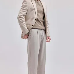 snitch Men Self Design Round Neck Beige Sweater image 5