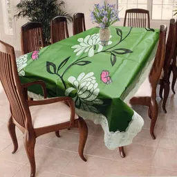 h k traders Polyester 4 Seater Printed Table Cover image 1