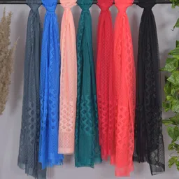 la feminae Net Self Design Multicolor Women Dupatta-picture-11