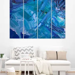 inephos Manner Designs Blue Wood Framed Abstract Art Panel Set of 4-picture-31