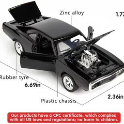 gknex 1:32 die-cast fast and furious alloy metal dodge charger model classic car toy image 2