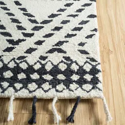 jaipur rugs Grey Geometric Wool 5 ft x 7 ft Hand Tufted Carpet image 2
