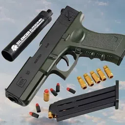 gex Pistol Toy Gun for Kids with Soft Bullets, Silencer, magzine Sporting Gun-AK105 Guns & Darts-picture-23