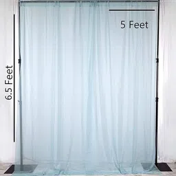 party midlinkerz Solid Blue Net Curtain Birthday Decoration Items Kit Combo For Kids & Adults Balloon image 3