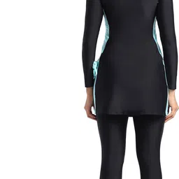 speedo Two Piece Full Body Suit - Endurance 10 Solid Women Black Swimsuit image 3