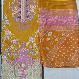 vaidik vaster Unstitched Cotton Blend Salwar and Dupatta Material Printed image 3