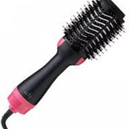 One Step Hot Air Brush, One-Step Hair Dryer, and Volumizer Styler, Professional 2-in-1 Salon Negative Ion Ceramic Electric Blow Rotating Straightener and Curly Comb with Anti-Scald, Black Hair Styler (Black and pink)-image-51