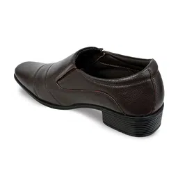 Allen Cooper Men Brown Solid Genuine Leather Formal Slip-Ons image 4