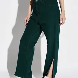 SHOWOFF Women Comfort Wide Leg Acid Wash Stretchable Jeans image 3