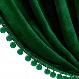 STITCHNEST Green 2 Pieces Velvet Black Out Window Curtains image 2