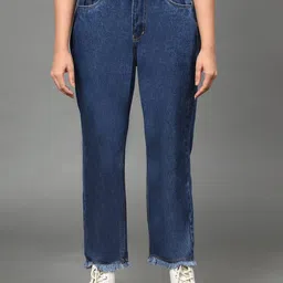 AngelFab Women Jean Straight Fit High-Rise Light Fade Cotton Jeans-image-97