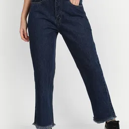 AngelFab Women Jean Straight Fit Light Fade High-Rise Cotton Jeans-image-72