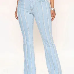 The Roadster Lifestyle Co. Women Striped Cotton Slim-Fit Jeans-image-2