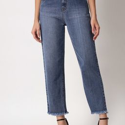 Kotty Women Blue Jean Straight Fit High-Rise Light Fade Stretchable Jeans-picture-34