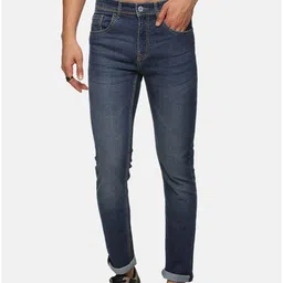 Old Grey Men Blue Slim Fit Light Fade Stretchable Mid-Rise Jeans-picture-21