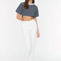 Trendyol Women White Pure Cotton Jeans-picture-28