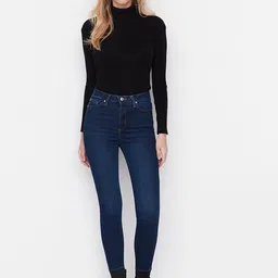 Trendyol Women Navy Blue Skinny Fit Heavy Fade Jeans-image-10