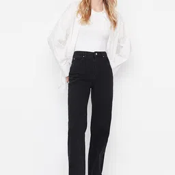 Trendyol Women Black Clean Look Pure Cotton Jeans-picture-22