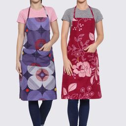 Arrabi Pack Of 2 Multicoloured Printed Aprons-picture-49