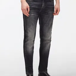 7 For All Mankind Men Skinny Fit Mildly Distressed Heavy Fade Cotton Jeans-image-3