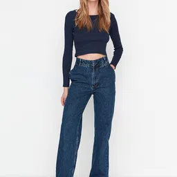Trendyol Women Clean Look Light Fade Pure Cotton Jeans-image-8