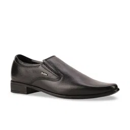 Bata Men Black Solid Leather Formal Slip-Ons-picture-21