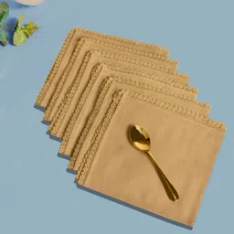 StyleMyWay Set Of 6 Solid Crochet Cotton Table Napkins-picture-48
