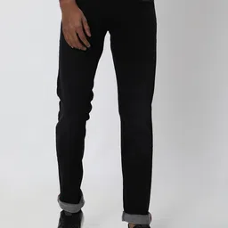 Mufti Men Slim Fit Clean Look Cuffed Hem Stretchable Jeans-picture-16