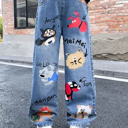 LULU & SKY Girls Straight Fit High-Rise Mildly Distressed Jeans-picture-52