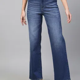 Chemistry Women Blue Wide Leg Mildly Distressed Jeans-picture-14