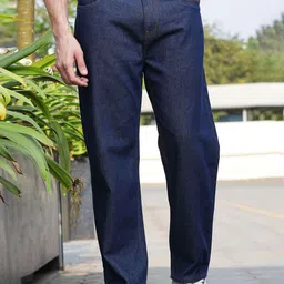 HERE&NOW Blue Men Mid-Rise Loose Relaxed Fit Cotton Jeans-picture-39