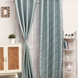 Ariana Blue Set of 2 Room Darkening Long Door Curtain-picture-20
