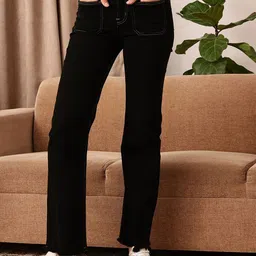 STREET 9 Women Comfort Black Bootcut High-Rise Stretchable Jeans-image-89