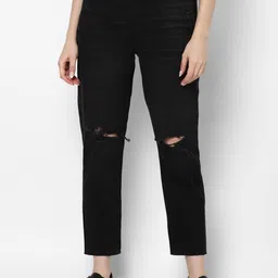AMERICAN EAGLE OUTFITTERS Women Black Slim Fit Slash Knee Jeans-image-48