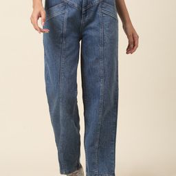 plusS Women Blue Mid-Rise Stretchable Light Fade Cotton Jeans-picture-0