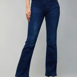 DOLCE CRUDO Women Bootcut High-Rise Light Fade Stretchable Jeans-picture-20