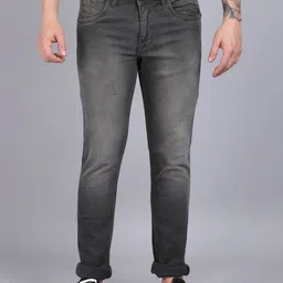 Cantabil Men Olive Green Heavy Fade Stretchable Jeans-picture-27