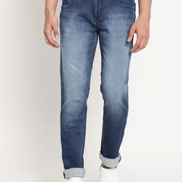 Cantabil Men Blue Narrow Heavy Fade Stretchable Jeans-picture-18