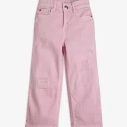 Ed-a-Mamma Girls Comfort Mid Rise Mildly Distressed Stretchable Jeans-picture-55
