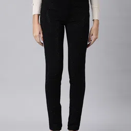 SHOWOFF Women Jean Slim Fit High-Rise Embellished Stretchable Cropped Jeans-image-47