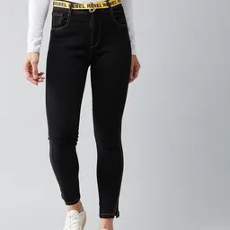 DOLCE CRUDO Women Black Skinny Fit Stretchable Jeans-image-40