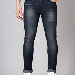 hardsoda by the indian garage co HARDSODA Men Slim Fit Mid Rise Low Distress Stretchable Jeans-picture-23