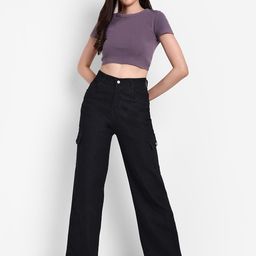 Next One Women Smart Wide Leg High-Rise Clean Look Stretchable Jeans-picture-38