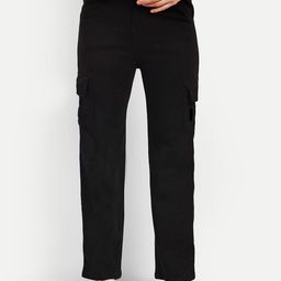 Next One Women Smart Wide Leg High-Rise Stretchable Cargo Jeans-image-13
