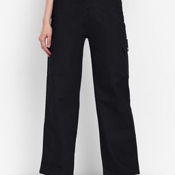 Next One Women Smart Wide Leg High-Rise Stretchable Cargo Jeans-picture-45