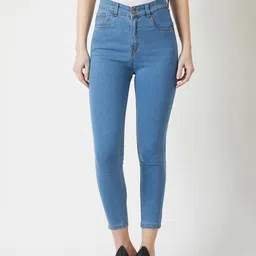 DressBerry Women Blue Skinny Fit High Rise Stretchable Jeans-picture-39